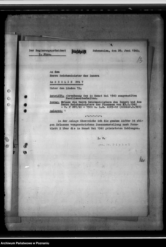 Obraz 18 z jednostki "Familienunterhalt. Zusammenstellungen des Regierungspräsidenten Hohensalza - Inowrocław"