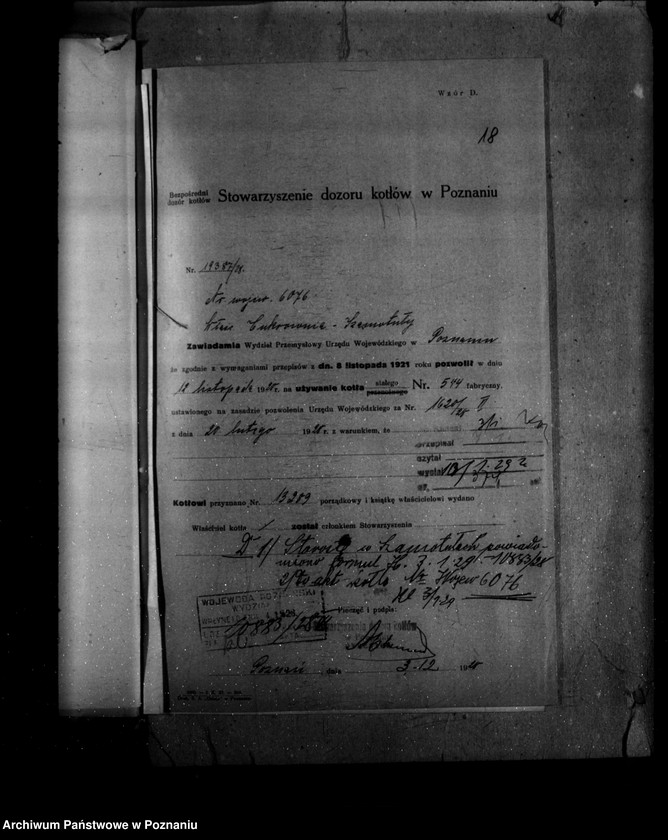 Obraz 19 z jednostki "Cukrownia w Szamotułach nr woj. kotła 6076"