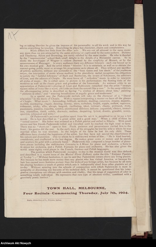 image.from.unit.number "Australia. Tournée 1904 roku (Programy i wycinki prasowe dotyczące tournée i koncertów w Australii, Nowej Zelandii i w Niemczech)"