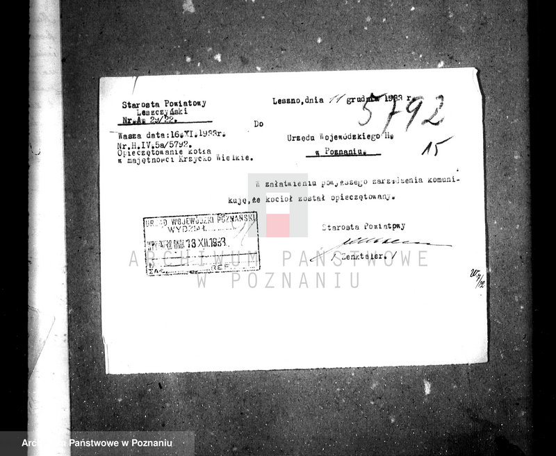 Obraz 20 z jednostki "Majętność Krzycko Małe, pow. leszczyński, własność E. Śmiechowski, nr woj. kotła 5792"