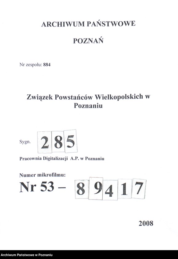 Obraz 1 z jednostki "Nowy Tomyśl - akta koła."