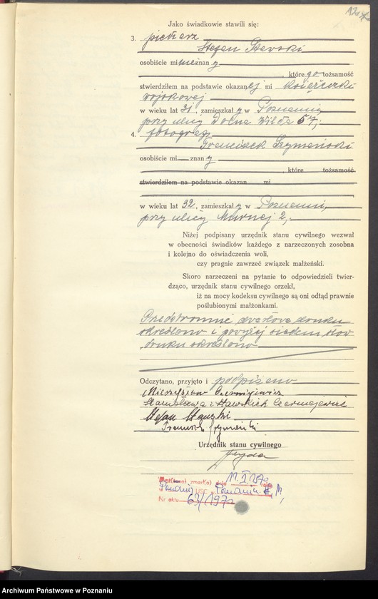 Obraz 14 z jednostki "Księga miejscowa małżeństw tom I [Rejestr główny małżeństw]"