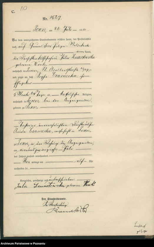 Obraz 13 z jednostki "Księga miejscowa zgonów"