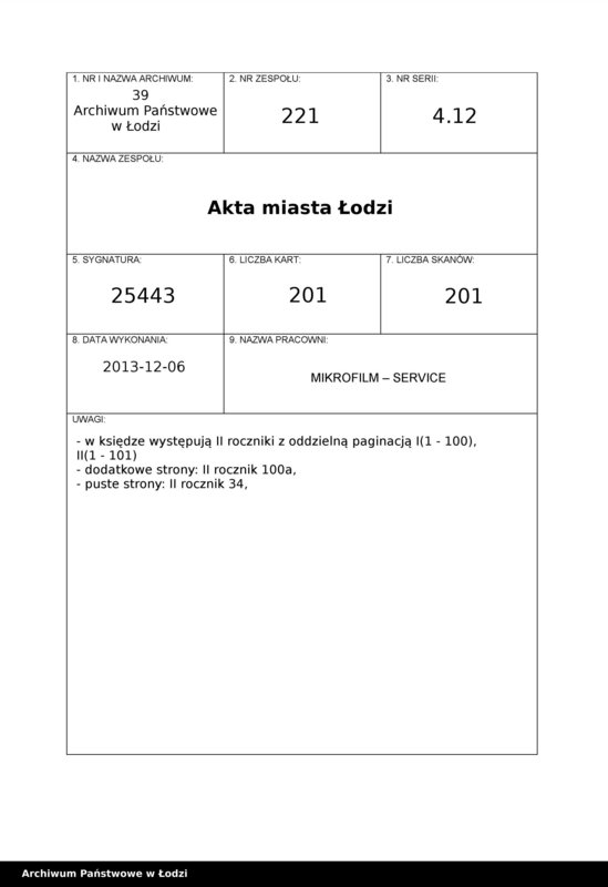 Obraz 1 z jednostki "Księga kontroli ruchu ludności (rejestr osób przybywających do gminy) Łódź, zespół III lit. H, I, J, L, Ł"