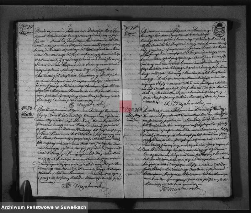 Obraz 9 z jednostki "Duplikat do zapisywania Aktów Urodzonych Zaślubionych i Zmarłych w Parafii Filipowskiey na rok 1848-my"