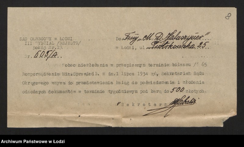 Obraz 10 z jednostki "Moszek Dawid Kałuszyner- skład skóry"