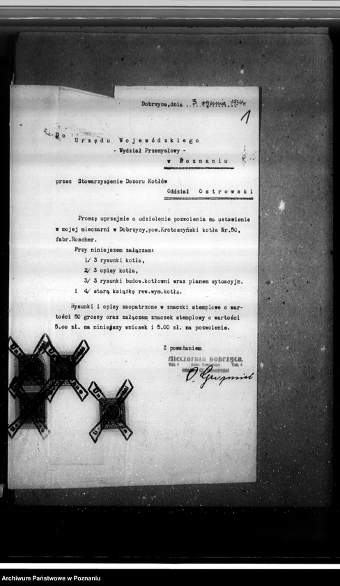 Obraz 5 z jednostki "Mleczarnia w Dobrzycy pow. krotoszyński, własność O. Greczmiela nr woj. kotła 2301"