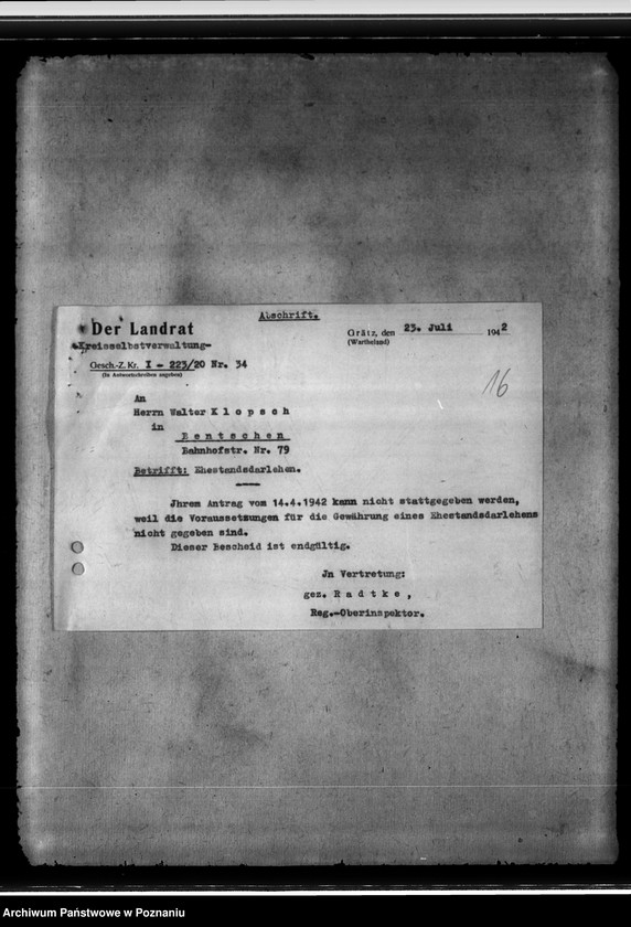 Obraz 20 z jednostki "Ehestandsdarlehen"