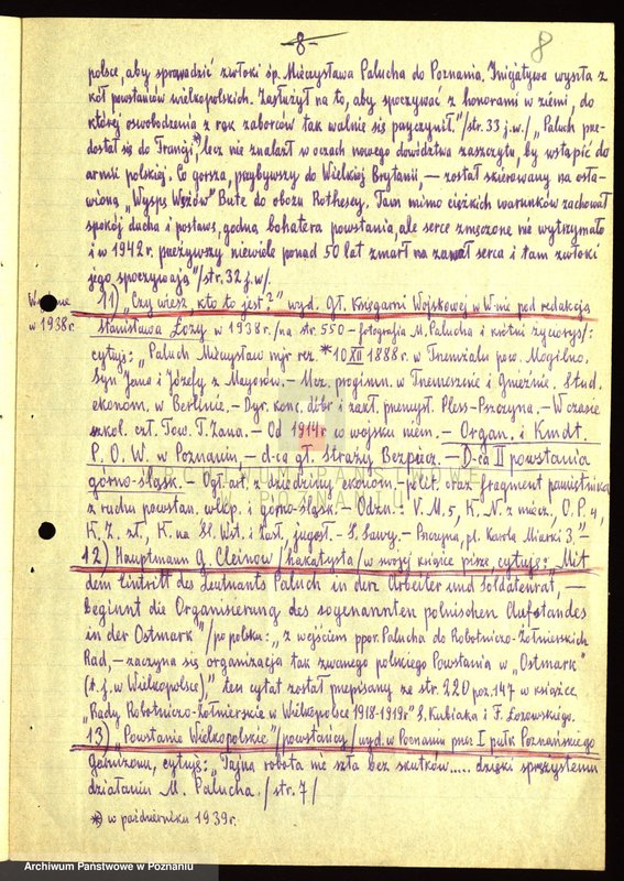 Obraz 20 z jednostki "Opinie powstańców i działaczy polityczno - społecznych oraz autorów historycznych publikacji o Mieczysławie Paluchu zebrane przez Jadwigę Krauze."