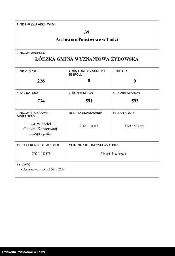 Obraz 1 z jednostki "Kartoteka osób pochowanych na cmentarzu żydowskim przy ulicy Brackiej w latach 1892-1956. Nazwiska na litery: Rubl-Rz"