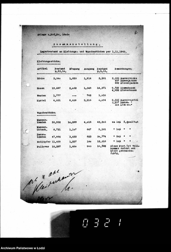 Obraz 6 z jednostki "Kleiderkammer. Altkleider und Schuhzeug für auswärts eingesetzte Arbeiter"