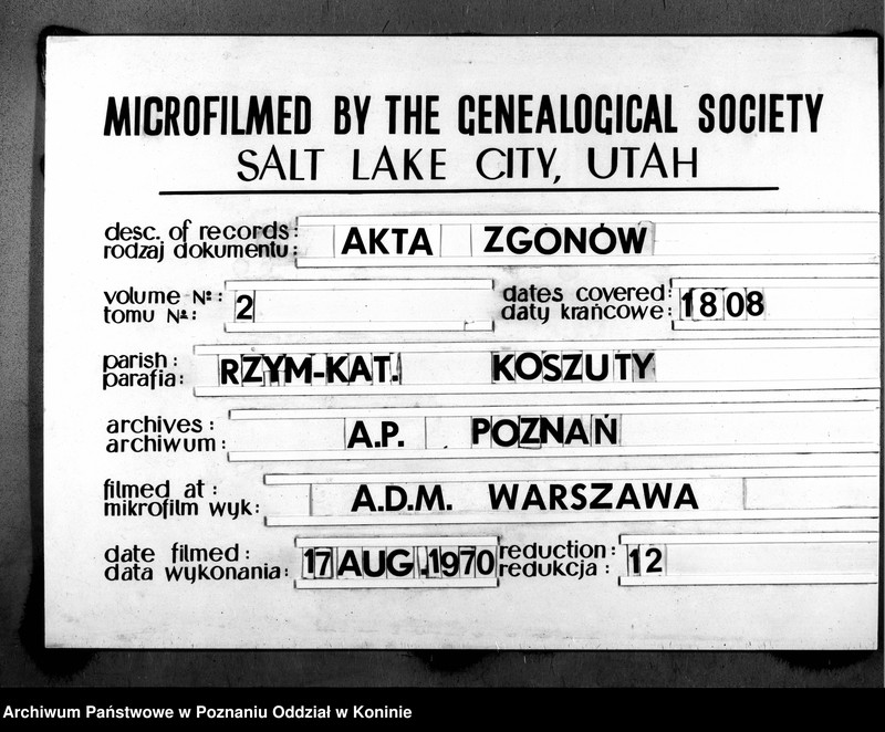 image.from.team "Akta stanu cywilnego Parafii Rzymskokatolickiej Koszuty (powiat słupecki)"