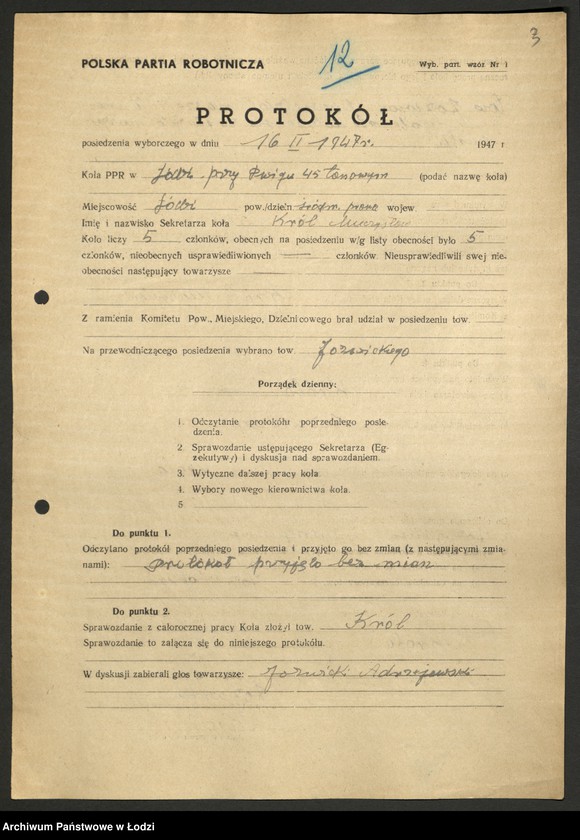 Obraz 4 z jednostki "Protokoły wyborcze kandydatów na konferencję dzielnicową"