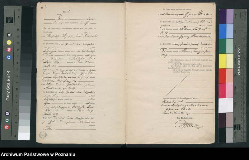 Obraz 3 z jednostki "Księga miejscowa małżeństw tom I [Rejestr główny małżeństw]"