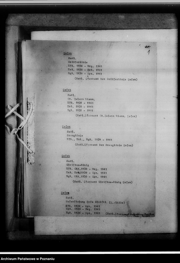 Obraz 5 z jednostki "Zugangsverzeichnis des Kirchenbuch-Magazins [na terenie tak zwanego Kraju Warty]"