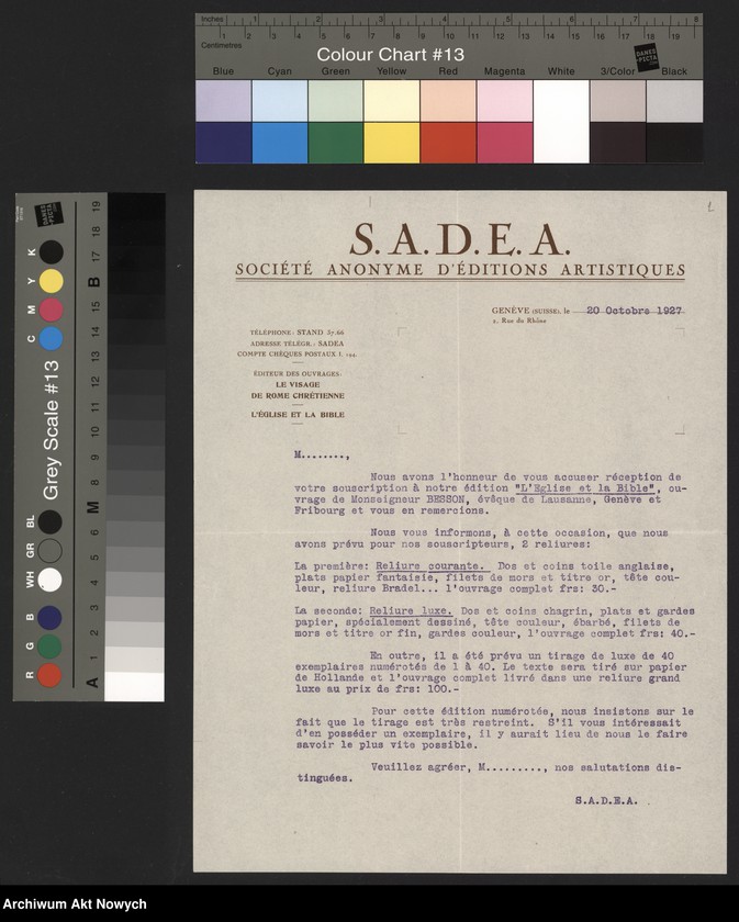 image.from.unit.number "Besson Marius (biskup Lozanny, Genewy i Fryburga); Załączniki: a) List S.A.D.E.A; b) Instytut "La Lingerie" (prospekt); c) wycinek prasowy; L.18 (odpowiedzi - maszynopis, rękopis)"