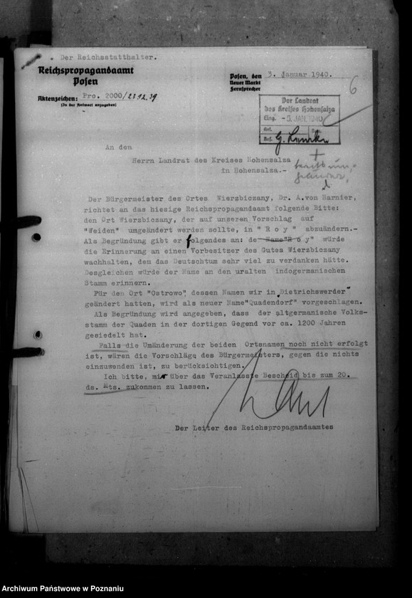 Obraz 12 z jednostki "Ortsnamenänderung Kreis Hohensalza"