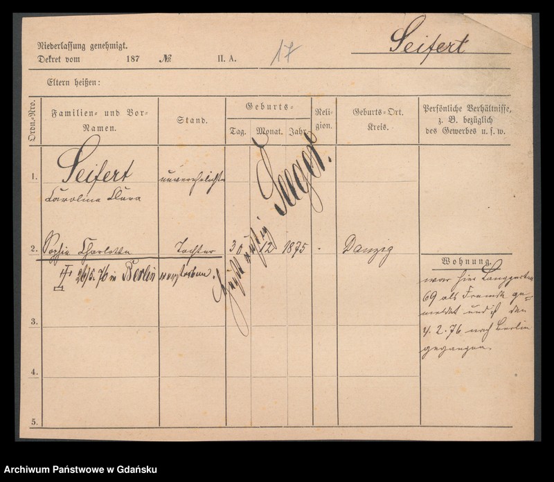 image.from.unit.number "Karty meldunkowe: Seidemann - Sekus"