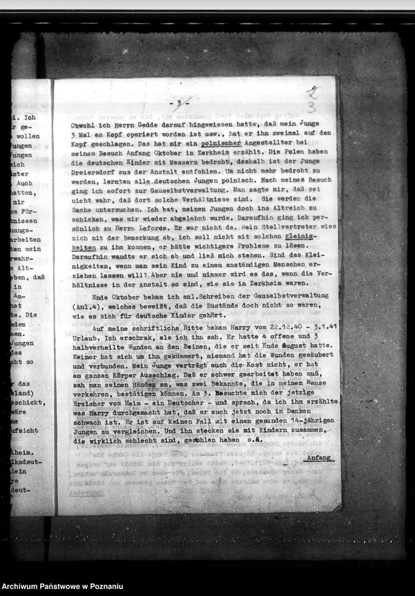 Obraz 7 z jednostki "Überführung des geistig zurückgeblie benen Harry Leepa in eine Heilanstalt im Altreich"