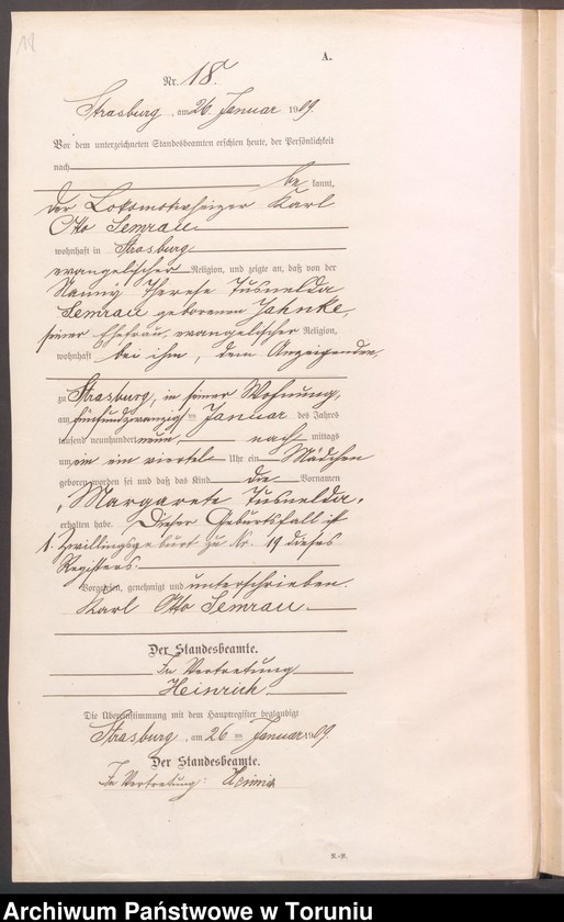 image.from.unit.number "Geburts Neben Register Starburg Stadt für das Jahr 1909"