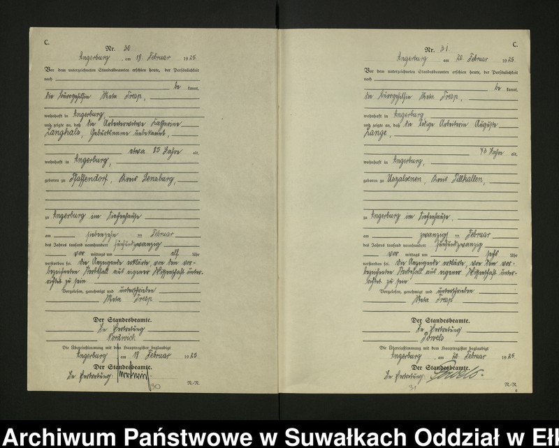 image.from.unit.number "[Sterbe - Register (Neben - Register) Standesamt Angerburg einschl. der Bezirke Gross Strengeln, Kehlen und Prinowen]"