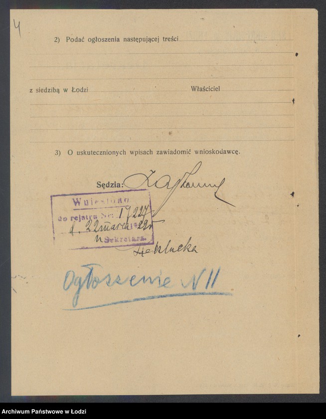 Obraz 6 z jednostki "Szyja Dawid Lidzbarski- tkalnia mechaniczna zarobkowa"