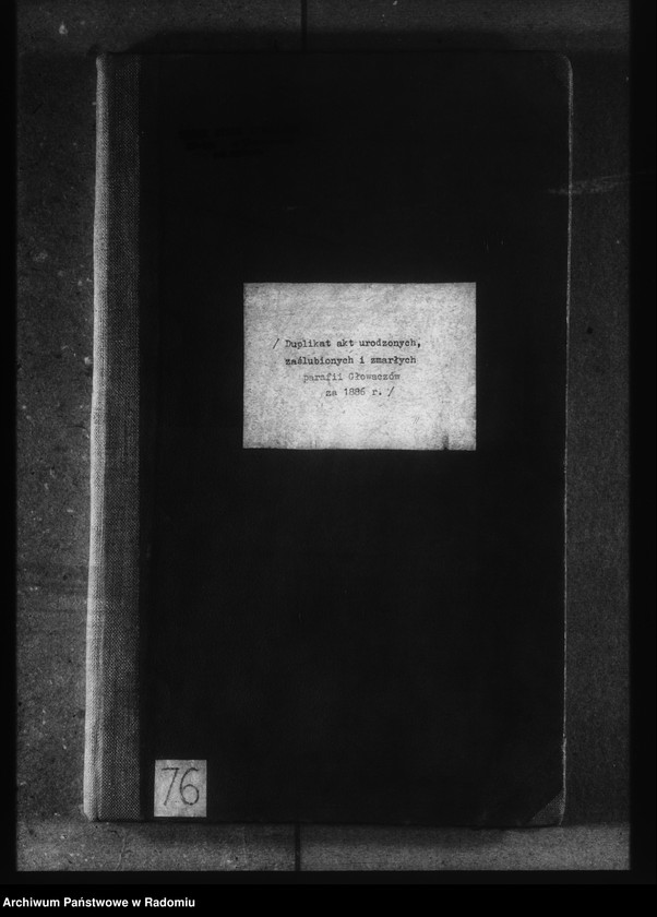 image.from.unit.number "[Duplikat akt urodzonych, zaślubionych i zmarłych parafii Głowaczów za 1886 rok]"