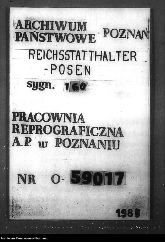 Obraz 1 z jednostki "Wykaz akt dla wydziału Wirtschaft und Arbeit"