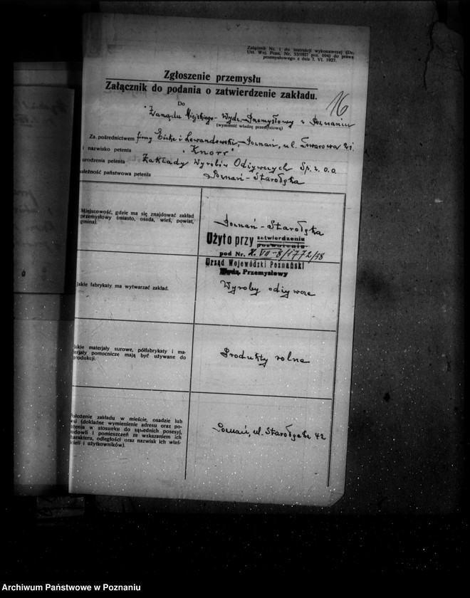 image.from.unit.number "Firma "Knorr" zakłady wyrobów odżywczych /zatwierdzenie części zakładu/"