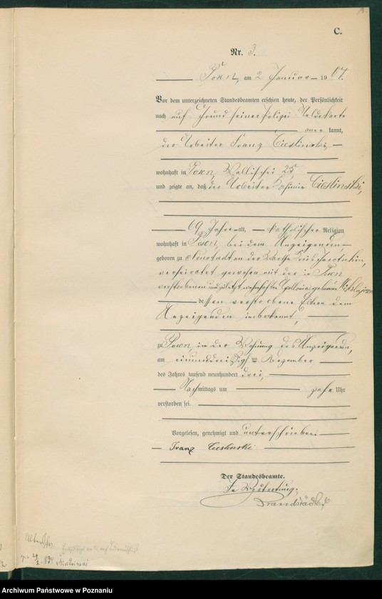 Obraz 5 z jednostki "Księga miejscowa zgonów tom I"