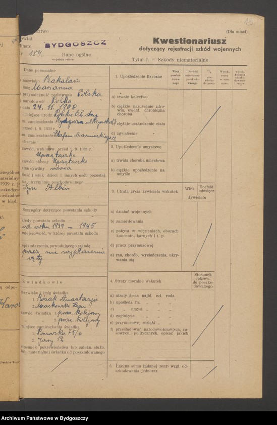 image.from.unit.number "Kwestionariusz dotyczący rejestracji szkód wojennych, nr 181-240"