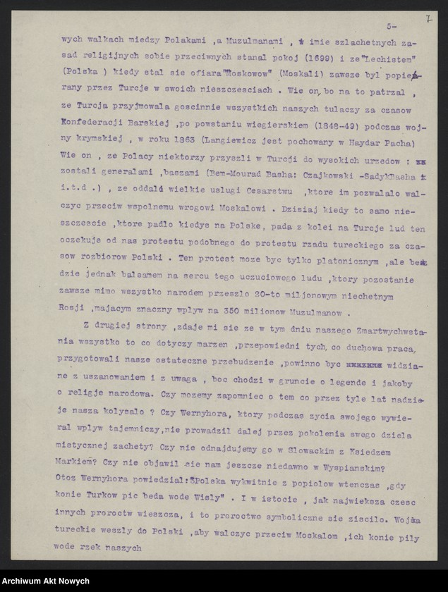 image.from.unit.number "Stosunki polsko-tureckie. Uchodźcy polscy w Turcji. Memoriał, korespondencja"