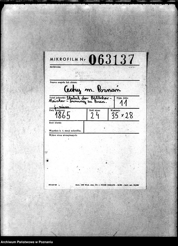 Obraz 2 z jednostki "Statut der Böttcher-Meister-Innung zu Posen"