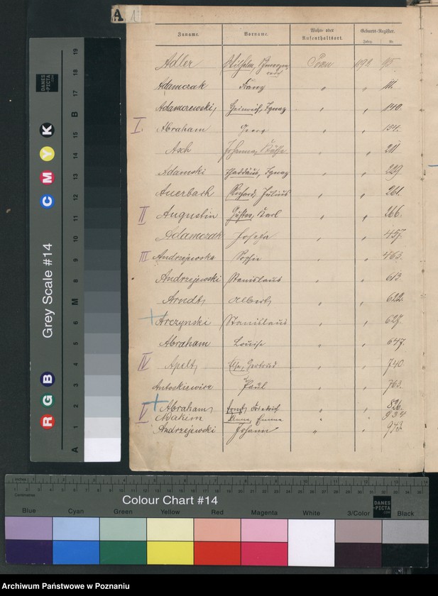 Obraz 4 z jednostki "Spis alfabetyczny urodzeń"