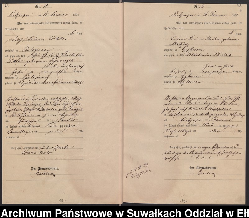 image.from.unit.number "Sterbe-Haupt-Register des Königlichen Preussischen Standes-Amtes Belzonzen Kreis Johannisburg für das Jahr 1888, 1891, 1892 Haupt-Heiraths-Register des Königlich Preussischen Standes-Amtes Belzonzen Kreis Johannisburg  Haupt-eiraths-Register des Königlich Preussischen Standes-Amtes Belzonzen Kreis Johannisburg für das Jahr 1874"