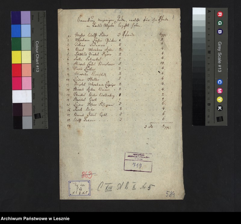 Obraz 3 z jednostki "[Bemerkung derjenigen Juden, welche für ihre Pferde an Landesabgaben bezahlt haben]"