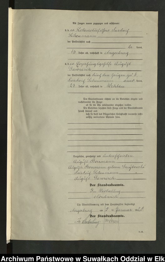 image.from.unit.number "[Heirats - Register (Neben - Register) Standesamt Angerburg einschl. der Bezirke, Gr. Strengeln, Prinowen und Kehlen Kreis Angerburg] No 1 bis 49"