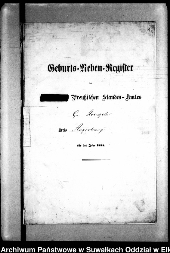 image.from.unit.number "Geburts-Neben-Register des Preussischen Standes-Amtes Gr. Strengeln Kreis Angerburg"
