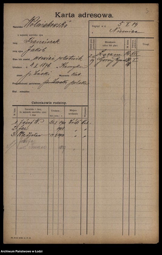 Obraz 5 z jednostki "[Spis ludności Łodzi] Wolniakiewicz - Wolst"