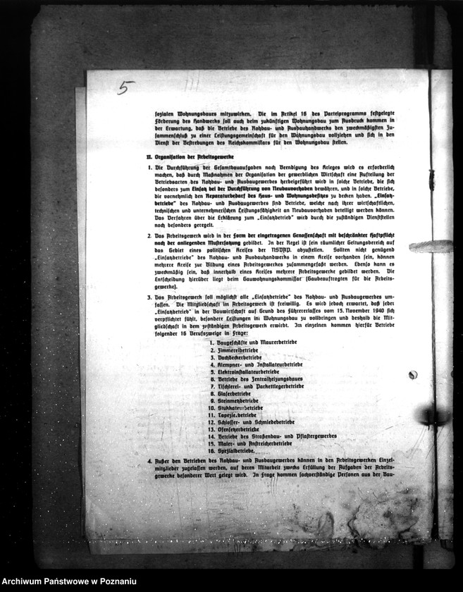 Obraz 9 z jednostki "Arbeitsgewerke (zarządzenia, wzory druków)"