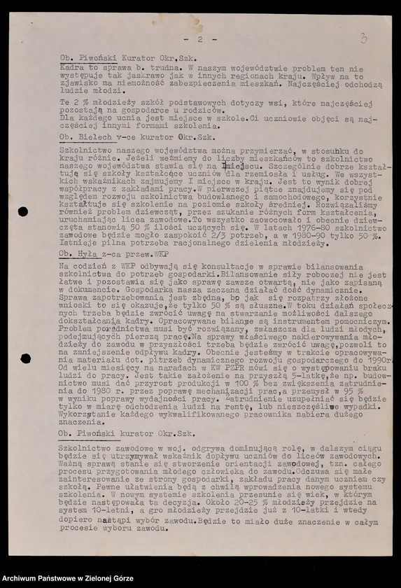 image.from.unit.number "Protokóły z posiedzeń Komisji Wychowania, Oświaty i Kultury Wojewódzkiej Rady Narodowej w Zielonej Górze; Nr 7 - 13"