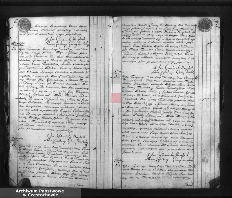 Obraz 6 z jednostki "Akta cywilne urodzeń gminy Truskolasy od dnia 1 miesiąca maja 1809 roku do dnia 30 miesiąca kwietnia 1810 roku wpisane"