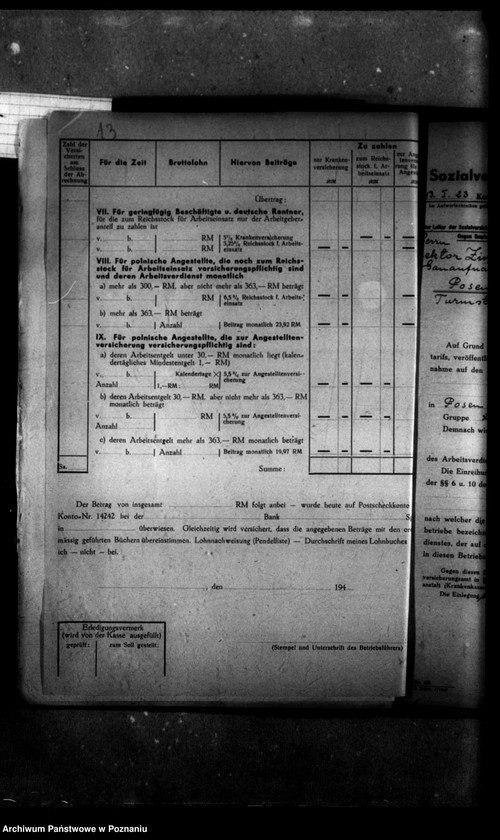 Obraz 17 z jednostki "Polin Marie Nowacka und Socialversicherung [Akta personalne krawcowej Marii Nowackiej. Listy płac personelu polskiego za lipiec 1944 r.]."