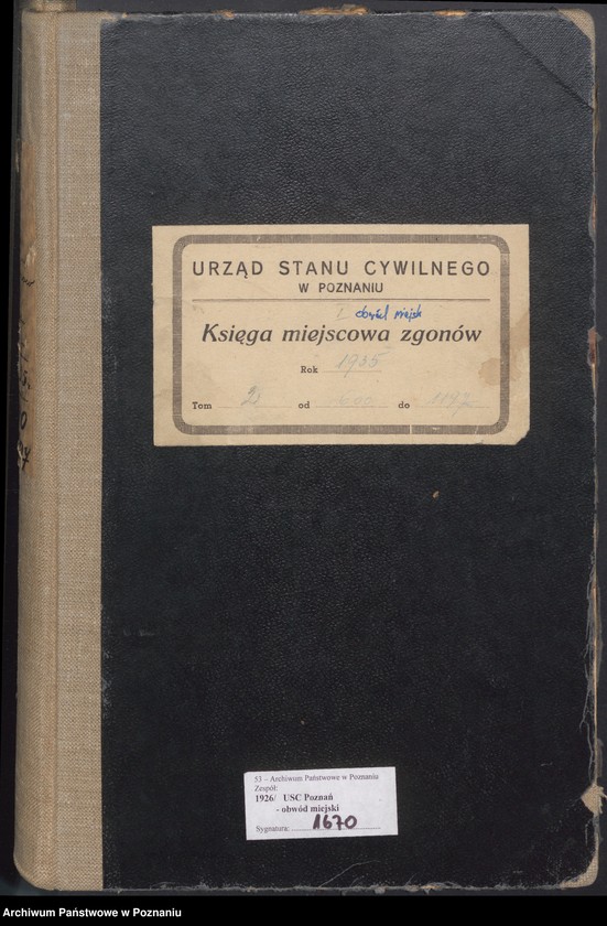 Obraz 2 z jednostki "Księga miejscowa zgonów tom II [Rejestr główny zgonów]"