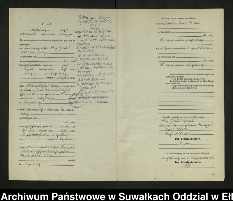 image.from.unit.number "[Heirats - Register (Neben - Register) Standesamt Angerburg einschl. der Bezirke, Gr. Strengeln, Prinowen und Kehlen Kreis Angerburg] No 60 bis 120"