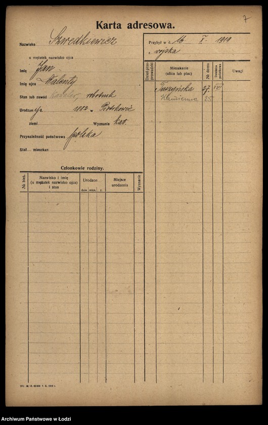 Obraz 9 z jednostki "[Spis ludności Łodzi] Szwedczak-Szydłowiecki"