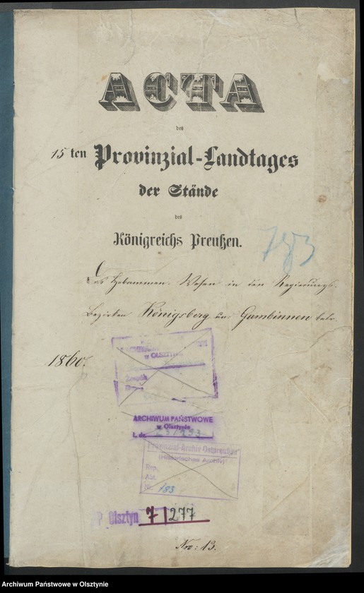 image.from.unit.number "Acta des 15ten Provinzial-Landtages der Stände des Königreichs Preußen. Das Hebammen-Wesen in den Regierungsbezirken Königsberg [Królewiec] und Gumbinen [Gąbin]"