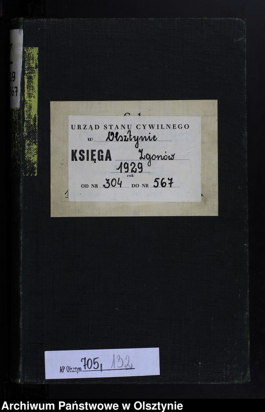 image.from.unit.number "Sterbe-Haupt-Register Tom II, Nr 304-567"