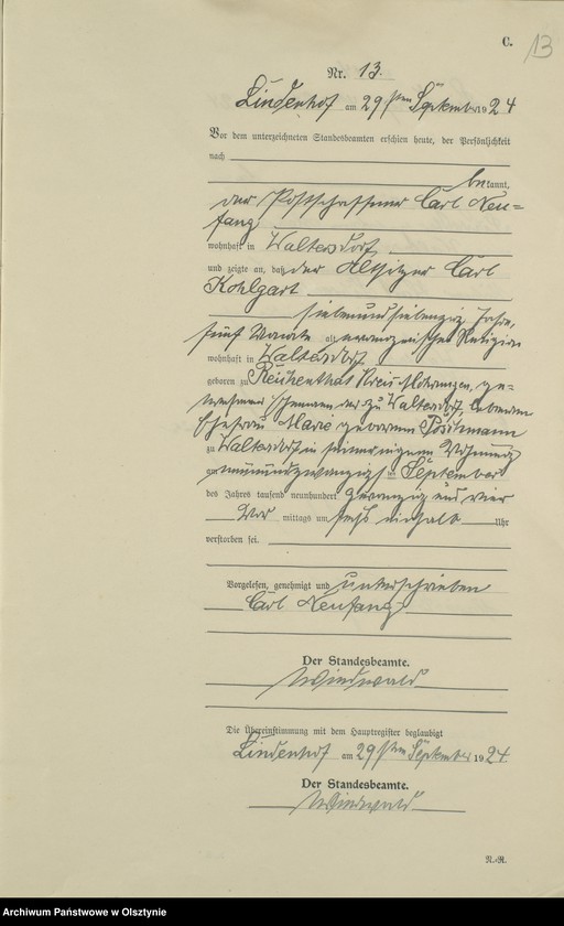 image.from.unit.number "Sterbe-Register / Neben-Register/ Nr 1 - 18"