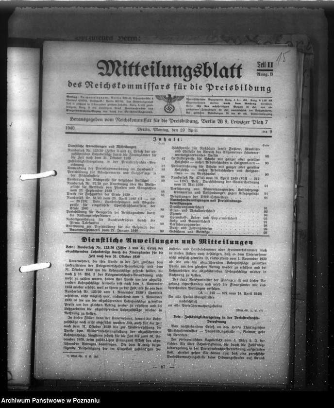 Obraz 19 z jednostki "Mitteilungsblatt für die Preisbildung"